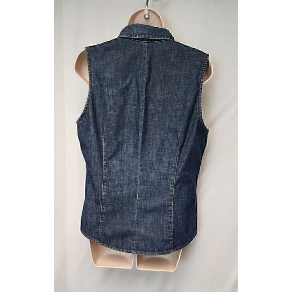 Old Navy Perfect Fit Denim Sleeve Top Size Large - Picture 4 of 7